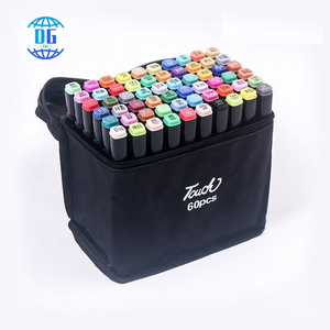 Dual Tip DG Alcohol-Based Marker Pen 60 Colors Square/Triangle Twin Art Sketch Drawing Permanent Set Packaging