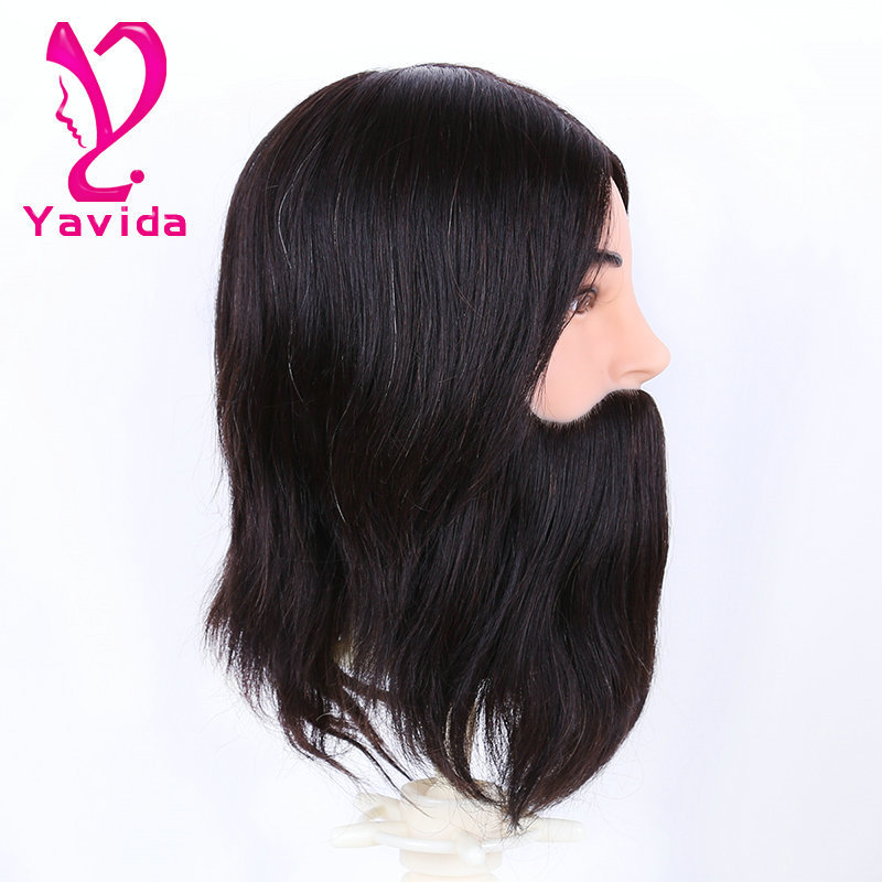 practice head training head for barber with beard Salon mannequin heads cabelo humano natural