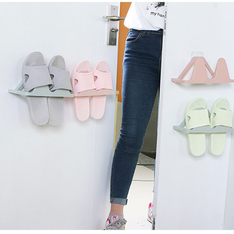 Stickup Shoe Rack Bathroom Wall Slipper Rack Household Stereo Space Saving Shoe RackHome Organizer Save Space