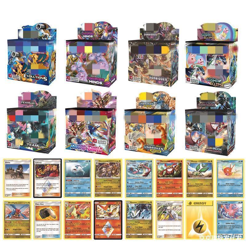 New Pokemoned Booster Card Box 324Pcs/box Pokemoned XY SUN Trading Cards Anime Booster Box Pokemoned Carte Card