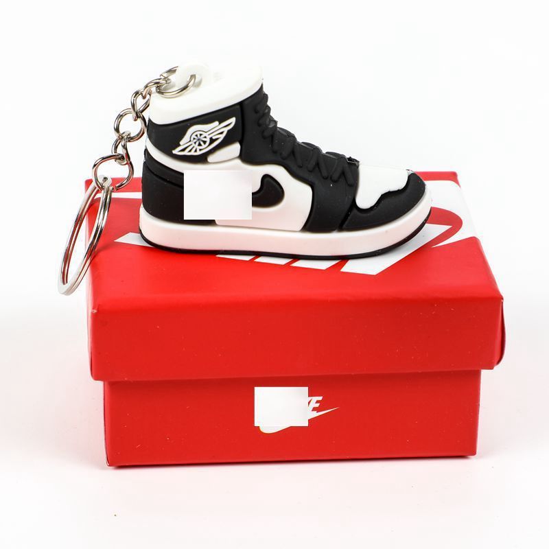 Wholesale  3D Soft PVC AJ Shoes Rubber Keychain Mini Sneaker Keychain With Mini box