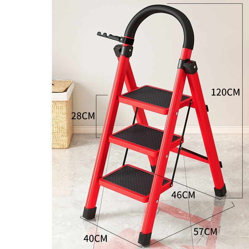 2023 stainless steel four five step step ladder herringbone ladder widened and thickened steel pipe mobile ladder