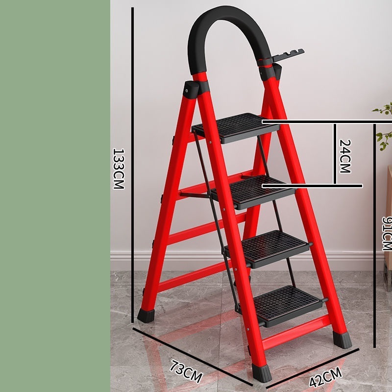 2023 domestic folding ladder thickened carbon steel herringbone mobile stair