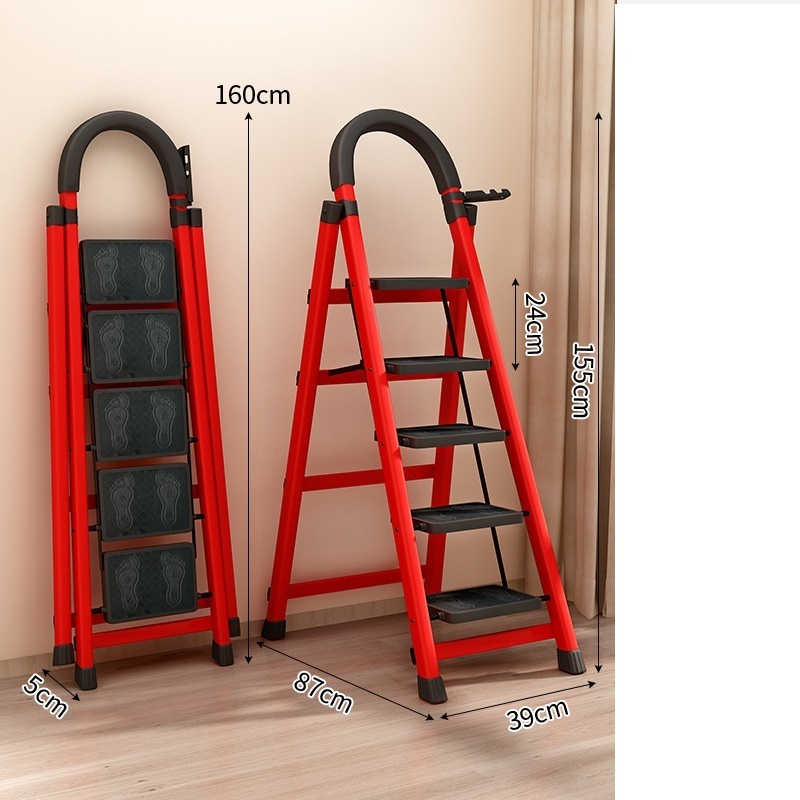 Hot selling folding indoor mobile herringbone multi-function climbing ladder stainless steel stairs