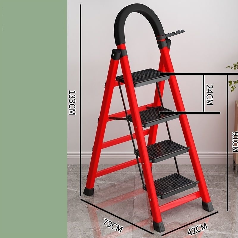 2023 Household folding portable thickened herringbone ladder Mobile ladder