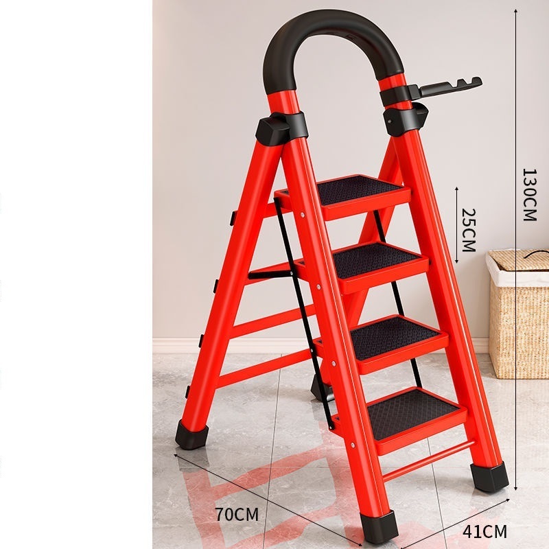 2023 stainless steel four five step step ladder herringbone ladder widened and thickened steel pipe mobile ladder