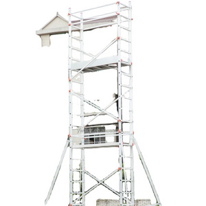 Aluminium 5.6m scaffolding working platform ladder with wheels