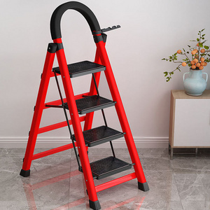 2023 domestic folding ladder thickened carbon steel herringbone mobile stair