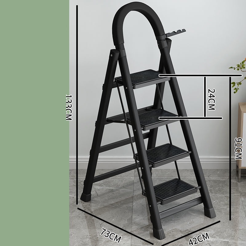 2023 domestic folding ladder thickened carbon steel herringbone mobile stair