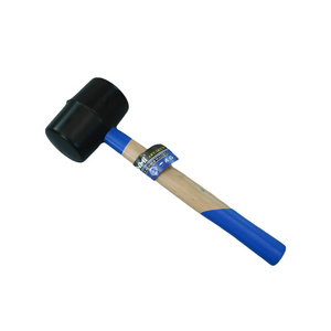 DANMI Wholesale  Lightweight Durable 300-1000g Black Rubber Mallet Wood Handle Rubber Roofing Hammer