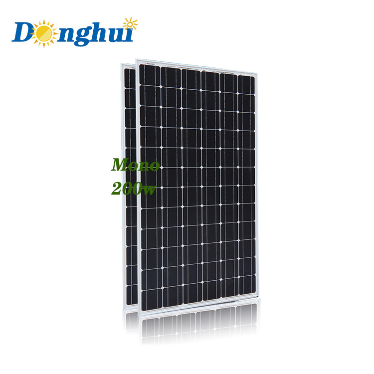 Donghui high quality 200w 36 volt solar panels monocrystalline 72 cell solar panel