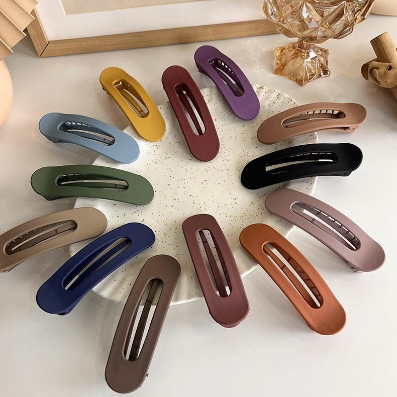 Large Flat Matte Alligator Hair Clips Non-slip Flat Duck Bill Strong Hold French Clips for Thick Hair Barrettes for Women Girls