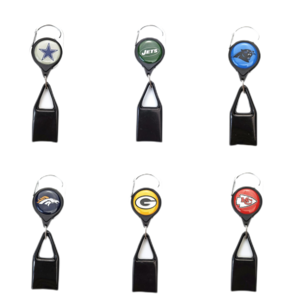 Wholesale NFL Logo Key Chain Creative Prevent Loss Pull Out Retractable Clip Leash Lighter Holder