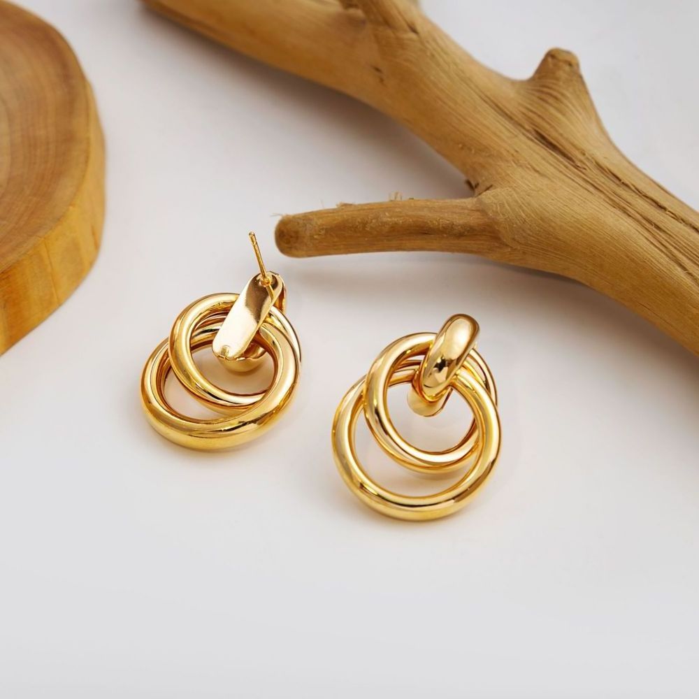 Western Hot Design Stylish Modern Gold Earrings For Women Big Bulk African Bold Earrings Wholesale Jewelry 2024