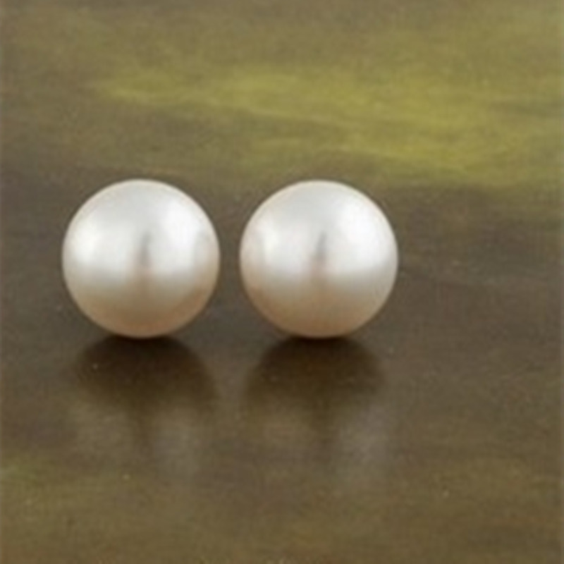 Trendy Alloy Weddings Parties Korean Style Huggie Women Small Bean Silver-Plated Pearl earrings