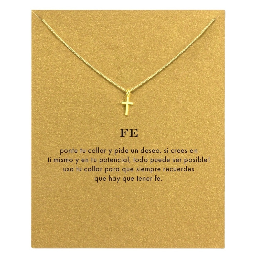 Make A Wish Gift Card Necklace Gold Silver Color Compass Square Pendant Necklace For Women Fashion Jewelry Birthday Gift