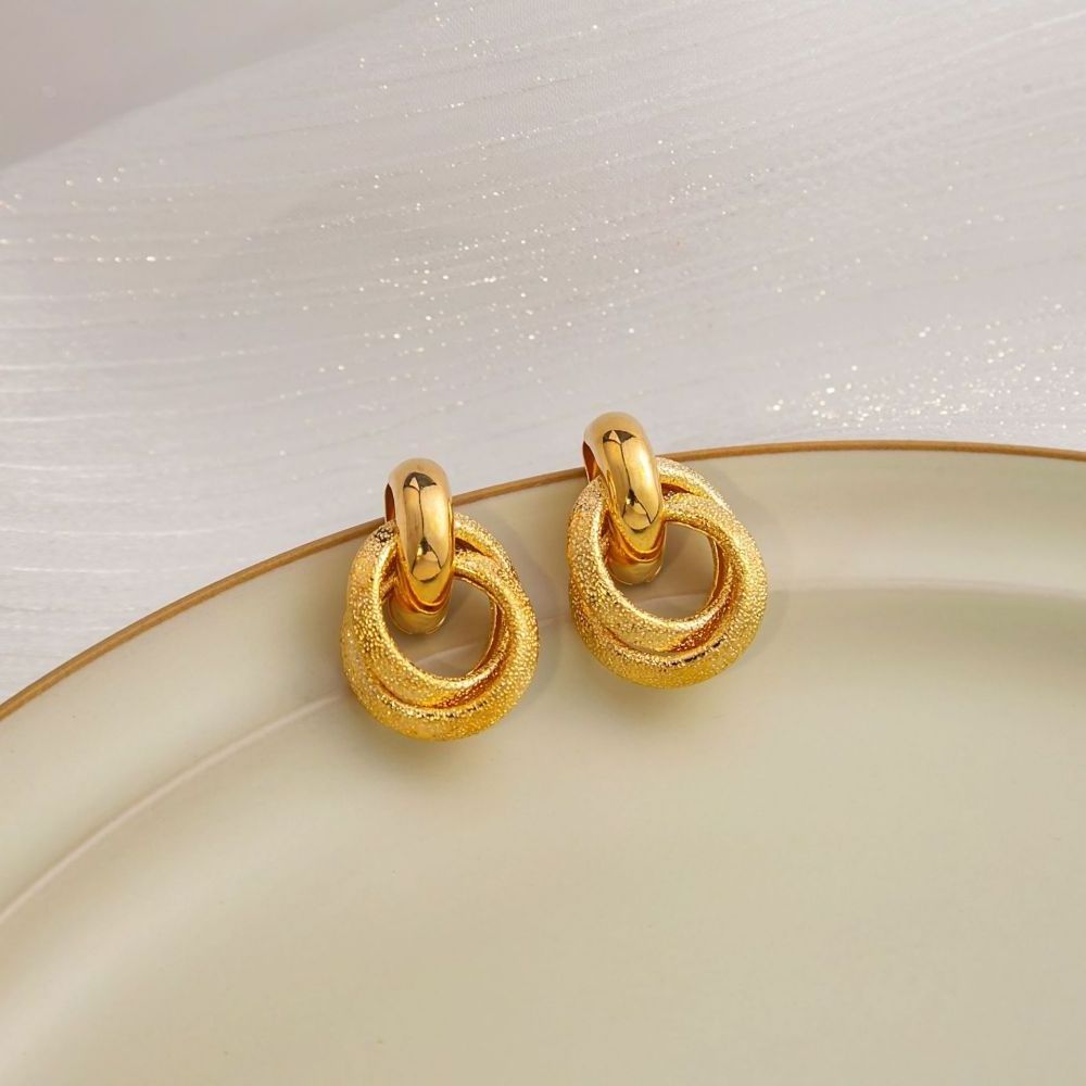 Western Hot Design Stylish Modern Gold Earrings For Women Big Bulk African Bold Earrings Wholesale Jewelry 2024