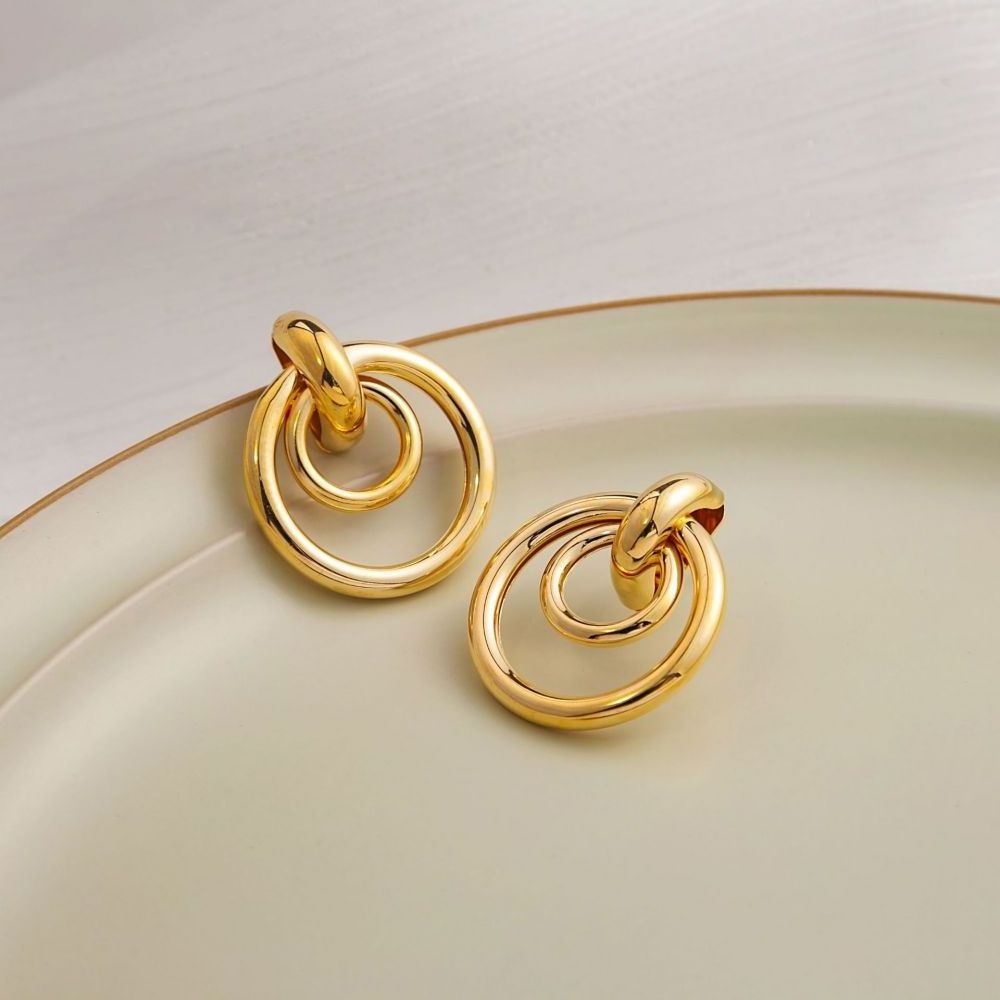 Western Hot Design Stylish Modern Gold Earrings For Women Big Bulk African Bold Earrings Wholesale Jewelry 2024