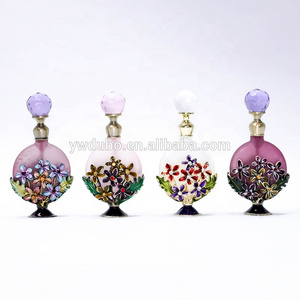 8ml Metal Flower Perfume Bottle Empty Glass Ornament Essential Frosted 0il Refillable Bottle Gift#59037/59036/70023/70022