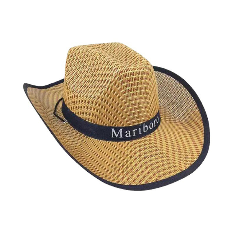 High Quality Basic Fashion Sunshade Straw Cowboy Hat Outdoor Natural Straw Wide Brim Shade Straw Hat