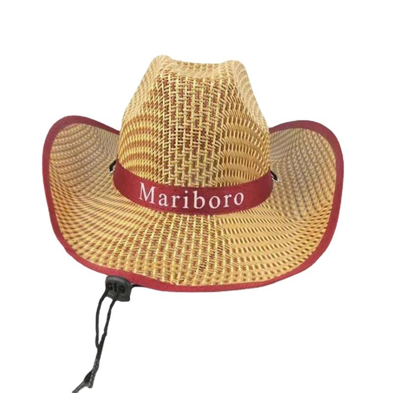 High Quality Basic Fashion Sunshade Straw Cowboy Hat Outdoor Natural Straw Wide Brim Shade Straw Hat