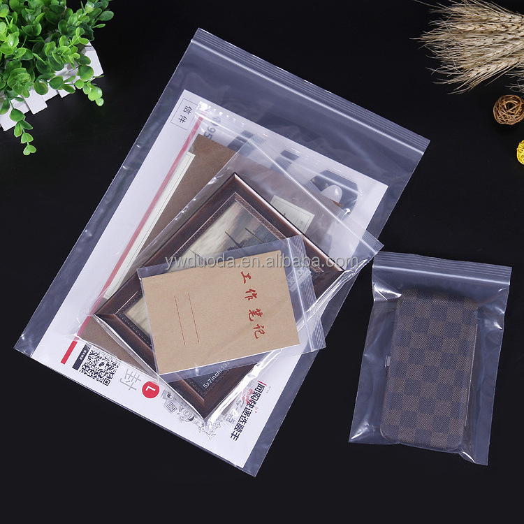 Self Sealing Zipper Clear Plastic Bags  Transparent Plastic Bag  Waterproof Pe Grip Bag With Zip Lock