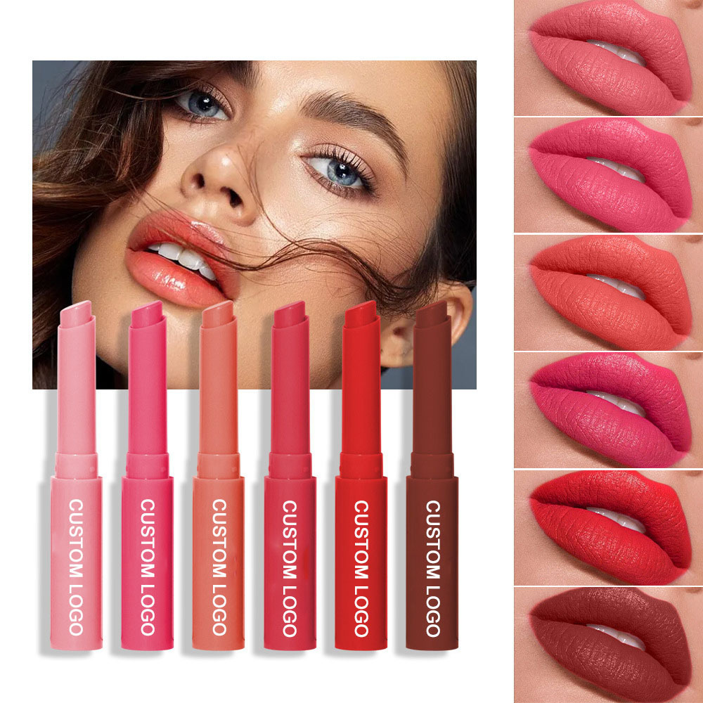 DOOUCI OEM 6 Colors Golden Makeup High Pigment Lipstick Private Label Custom LOGO Cosmetic Matte Lipstick