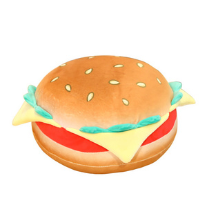 Manufacturer Custom Logo Realistic Burger Pillow Food Styling Plush Toy Cushion Girl Gift