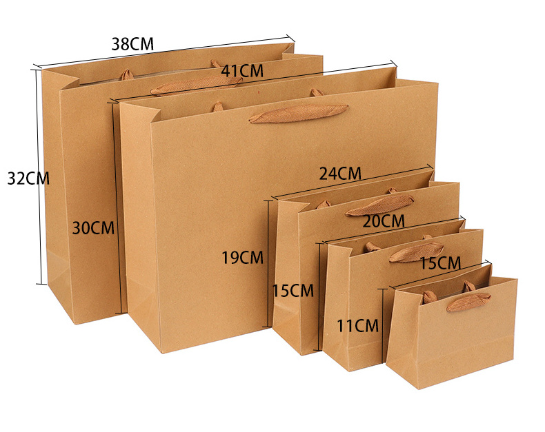 Folding Shopping Paper Bags Kraft Paper Bags Wholesale Customized Paper Bags with Logo Printing