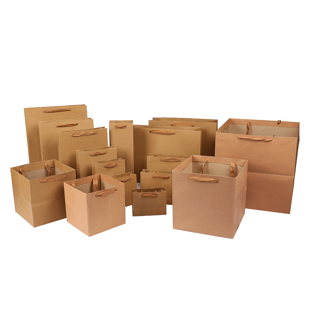 Folding Shopping Paper Bags Kraft Paper Bags Wholesale Customized Paper Bags with Logo Printing