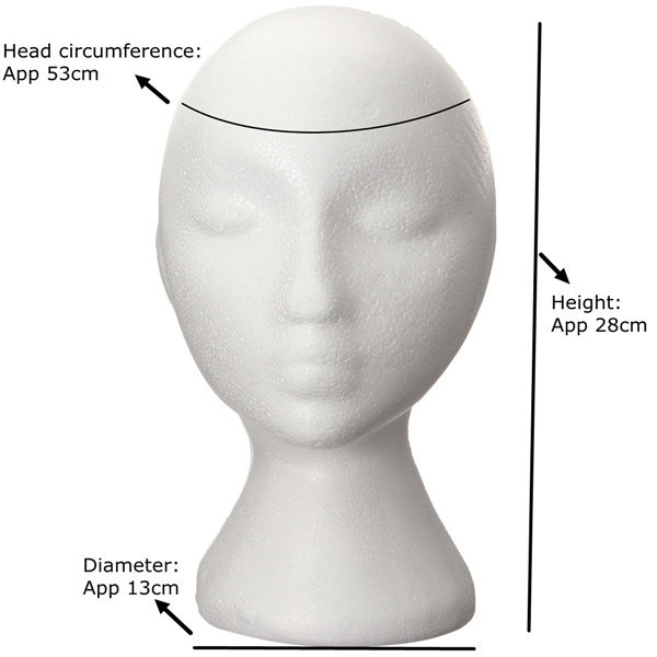 Styrofoam foam head polyfoam mannequin head for wig display