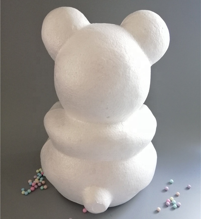 2021 Valentines Romantic Gift 35cm Foam Bear Modeling White Polystyrene Styrofoam Bear for DIY Wedding Party Supplies Decor