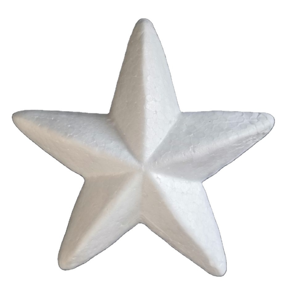 Children DIY EPS White Polystyrene Styrofoam Foam Five-pointed Star For Christmas Wedding Valentine'S Day Decoration