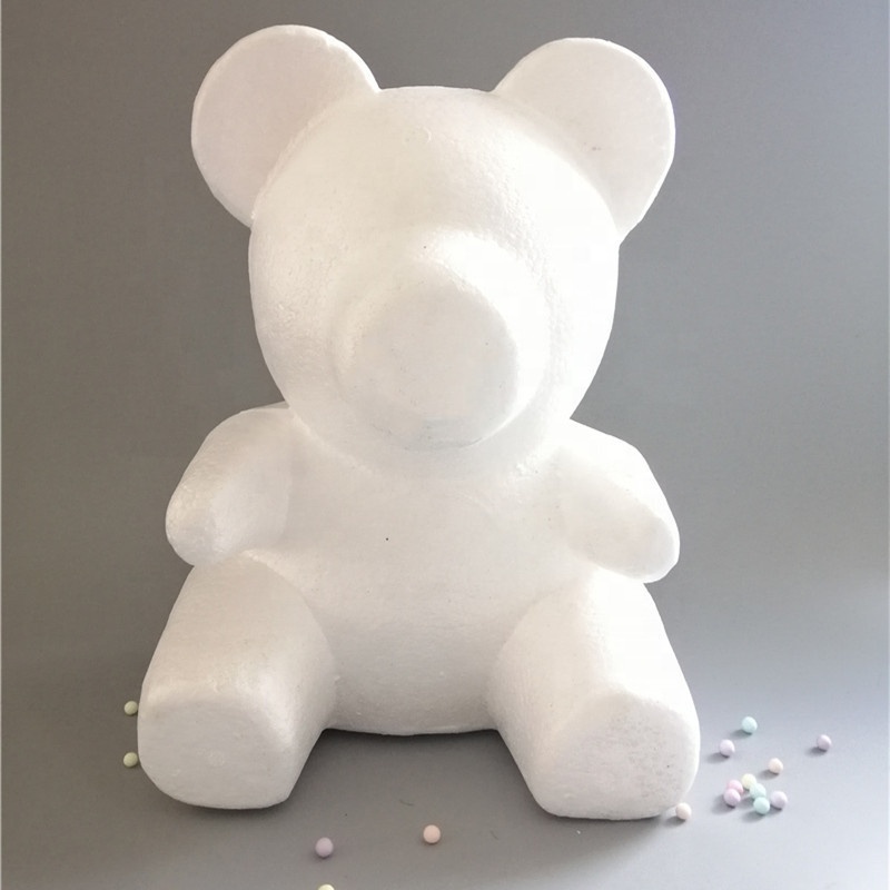 2021 Valentines Romantic Gift 35cm Foam Bear Modeling White Polystyrene Styrofoam Bear for DIY Wedding Party Supplies Decor