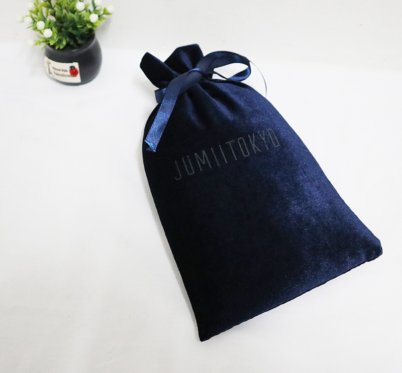 Custom High Quality  Velvet Perfume Packing Fabric Drawstring Bag