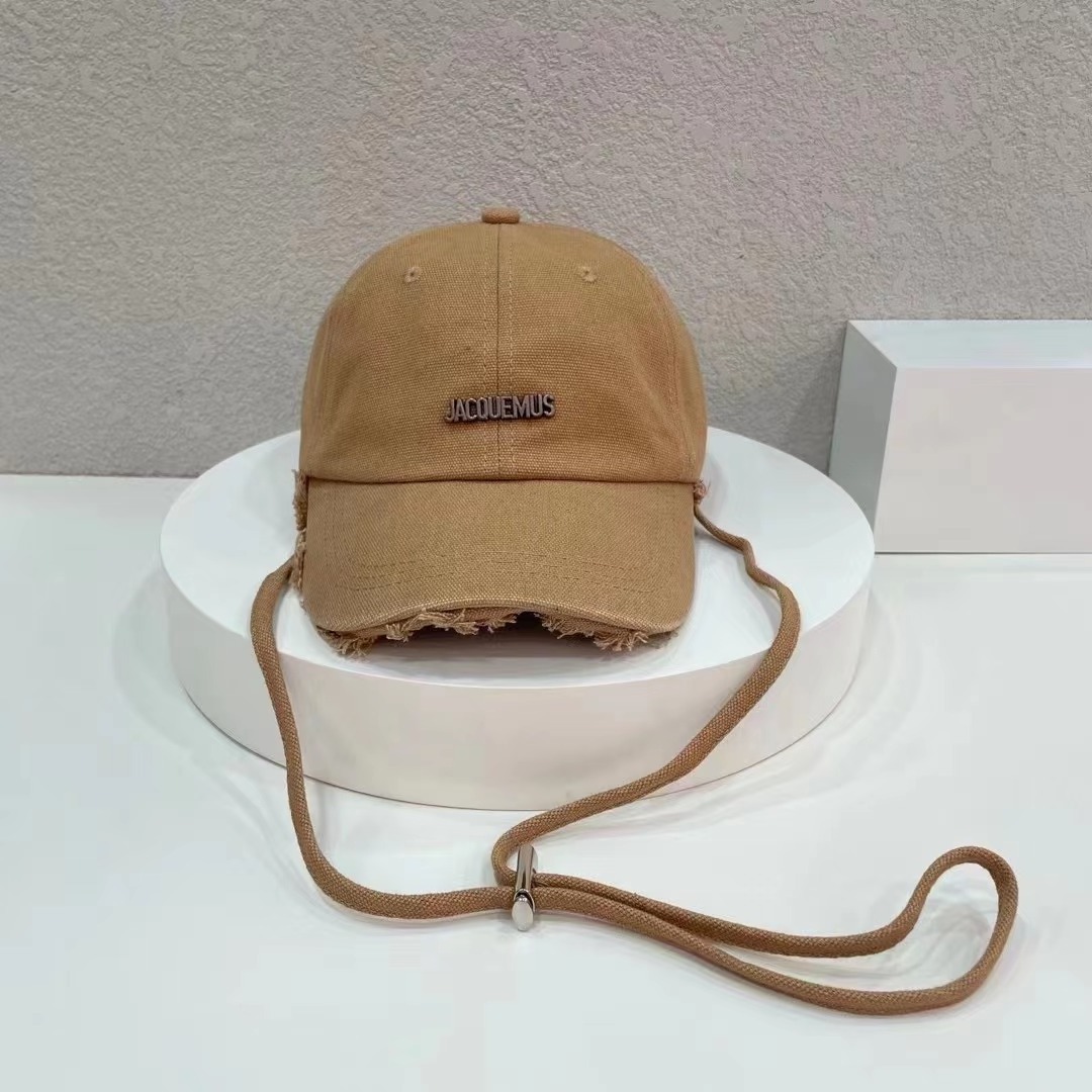 Plain Raw Edge Unstructured Distressed Cotton Vintage Baseball Caps Dad Hat With Rope