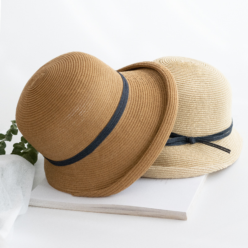 Wholesale High Quality Custom Design Sun Protection Women Straw Hat Summer Bucket Hat Wide Brim Foldable Beach Sun Hat