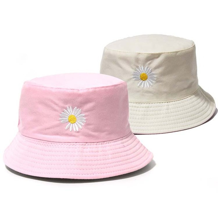 Summer Daisies Bucket Hat Women Men Cotton Fashion Sad Boy Hat Girls Double-Sided daisy Bob Sun Femme Floral Panama Hat