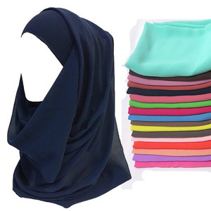 Solid Plain Bubble Chiffon Scarf Wraps  Shawls Muslim Scarves Hijabs