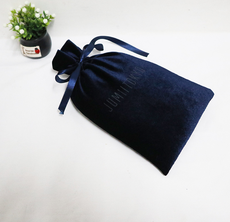 Custom High Quality  Velvet Perfume Packing Fabric Drawstring Bag