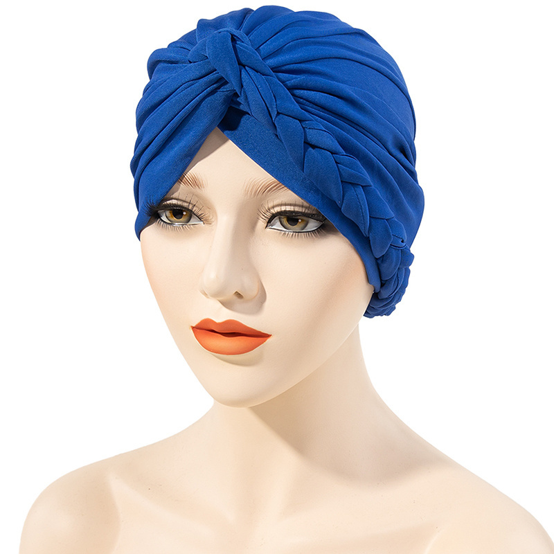 Women Muslim Hijab Turban Headbands Cap Autumn Winter Warm Headwear Casual Streetwear Female Muslim Indian Hats