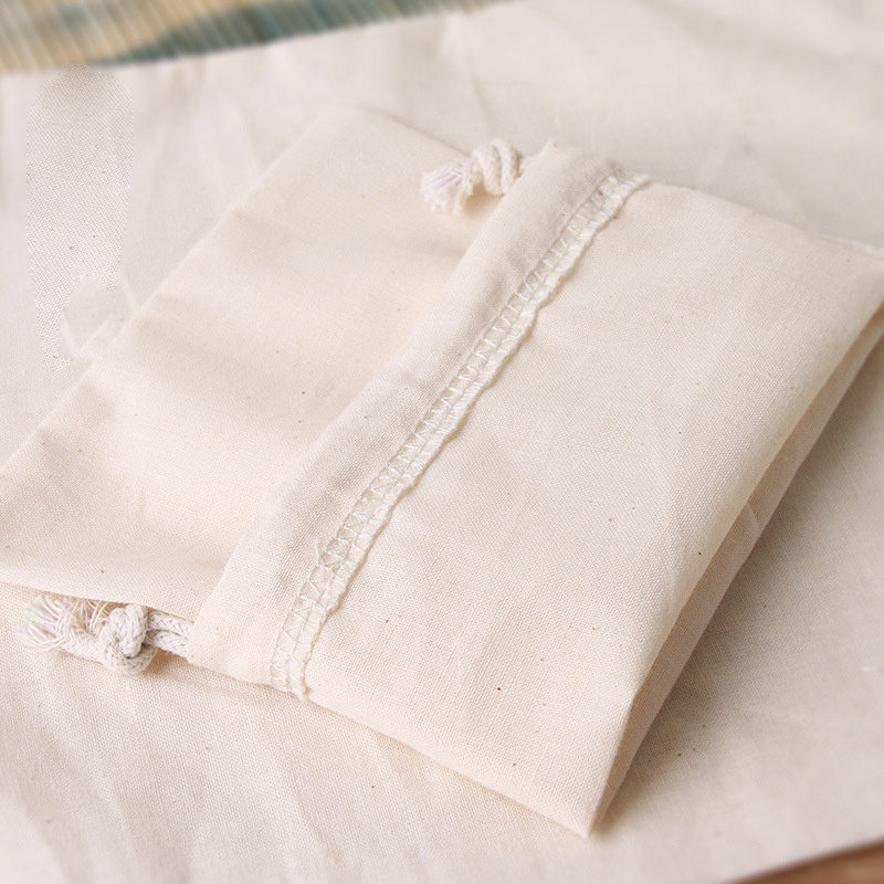 High Quality 15*20cm Cotton Linen Drawstring Candle Bag Candle Pouch Natural Cotton Muslin Gift Cosmetic Dust Bag