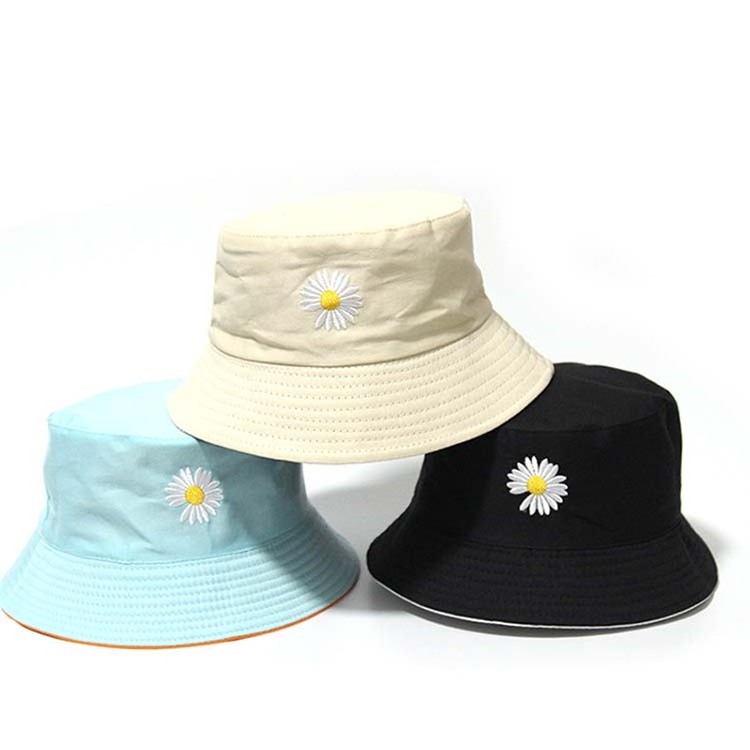 Summer Daisies Bucket Hat Women Men Cotton Fashion Sad Boy Hat Girls Double-Sided daisy Bob Sun Femme Floral Panama Hat