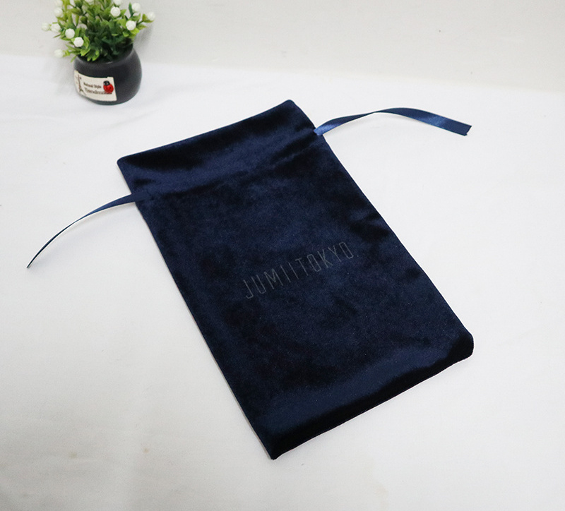 Custom High Quality  Velvet Perfume Packing Fabric Drawstring Bag