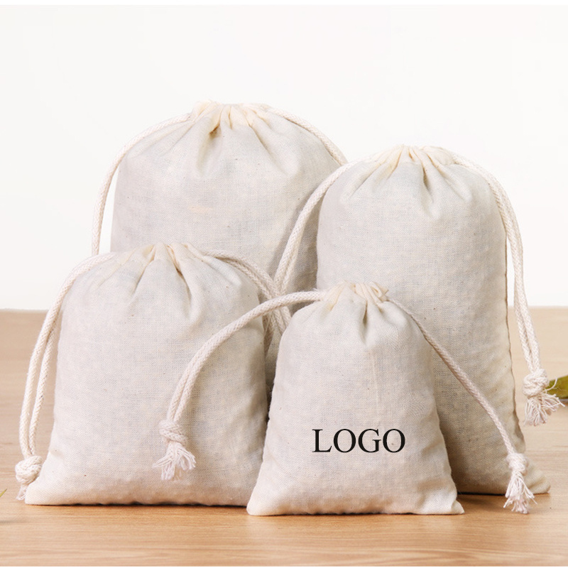 High Quality 15*20cm Cotton Linen Drawstring Candle Bag Candle Pouch Natural Cotton Muslin Gift Cosmetic Dust Bag