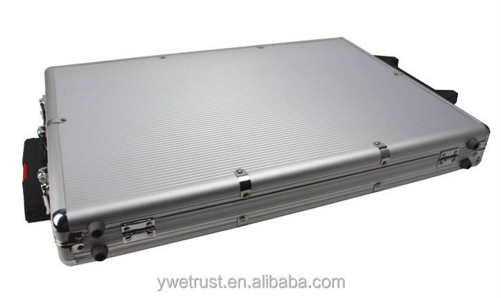 WETRUST   Empty Silver rolling Aluminum box 1000 chip Poker Trolley Case Poker / Casino Supplies/ Poker Chip Case