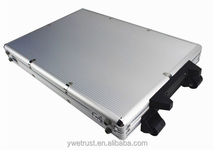 WETRUST   Empty Silver rolling Aluminum box 1000 chip Poker Trolley Case Poker / Casino Supplies/ Poker Chip Case