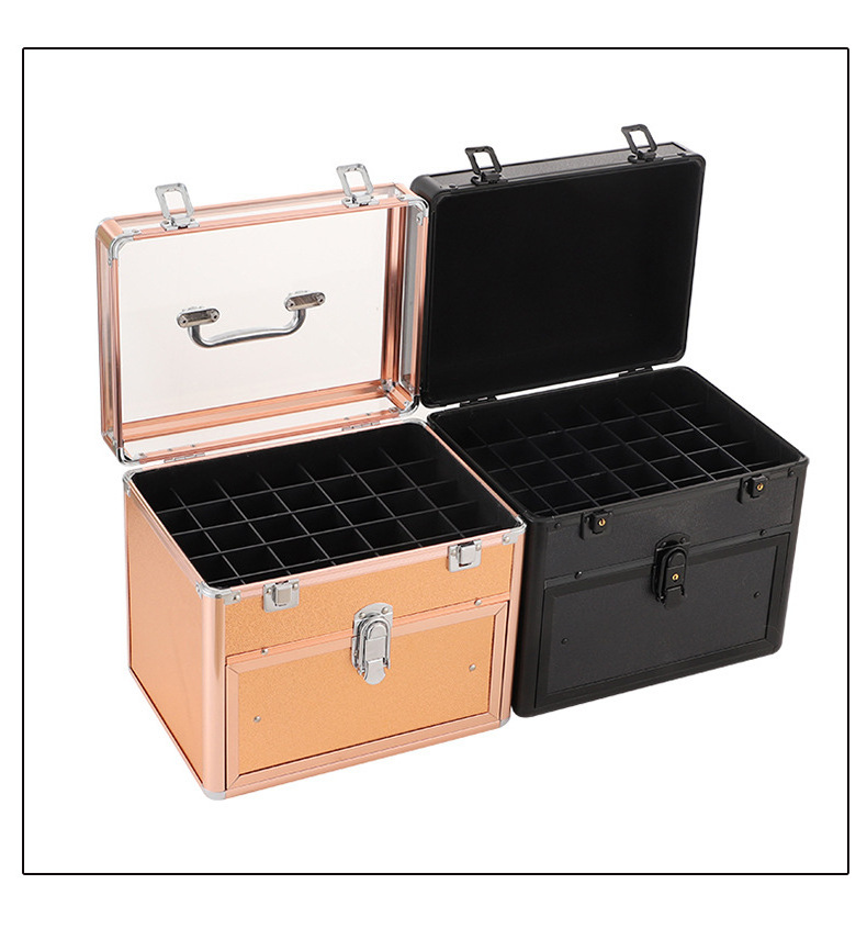 WETRUST rose gold black Star Pattern Makeup Case Trays Large Train Cases Cosmetic Organizer Storage Box with lipsticks box