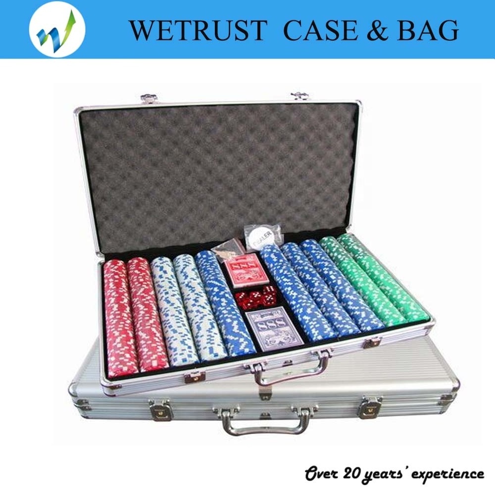 300 Chip Dice Style Poker Set Aluminum chip poker Case gun box Guitar bag case