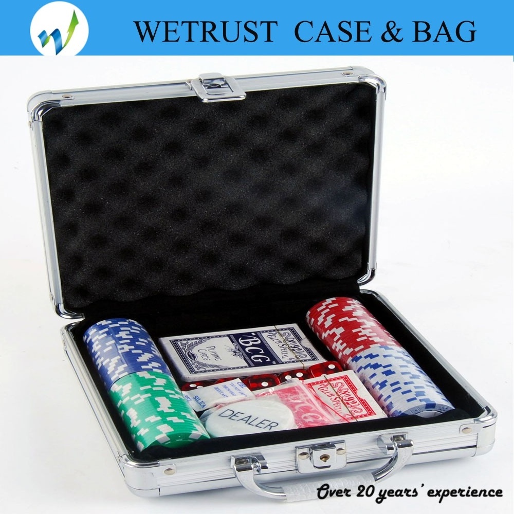 300 Chip Dice Style Poker Set Aluminum chip poker Case gun box Guitar bag case